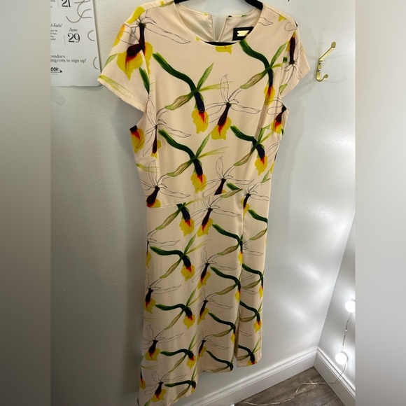 Alexia Admor yellow printed dress size 10 - Picture 1 of 2